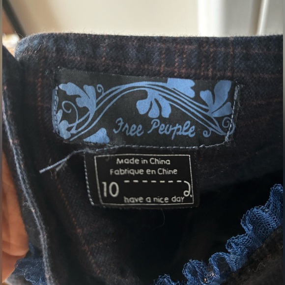 FREE PEOPLE | Folklore plaid mini dress | size 10 - Picture 5 of 7